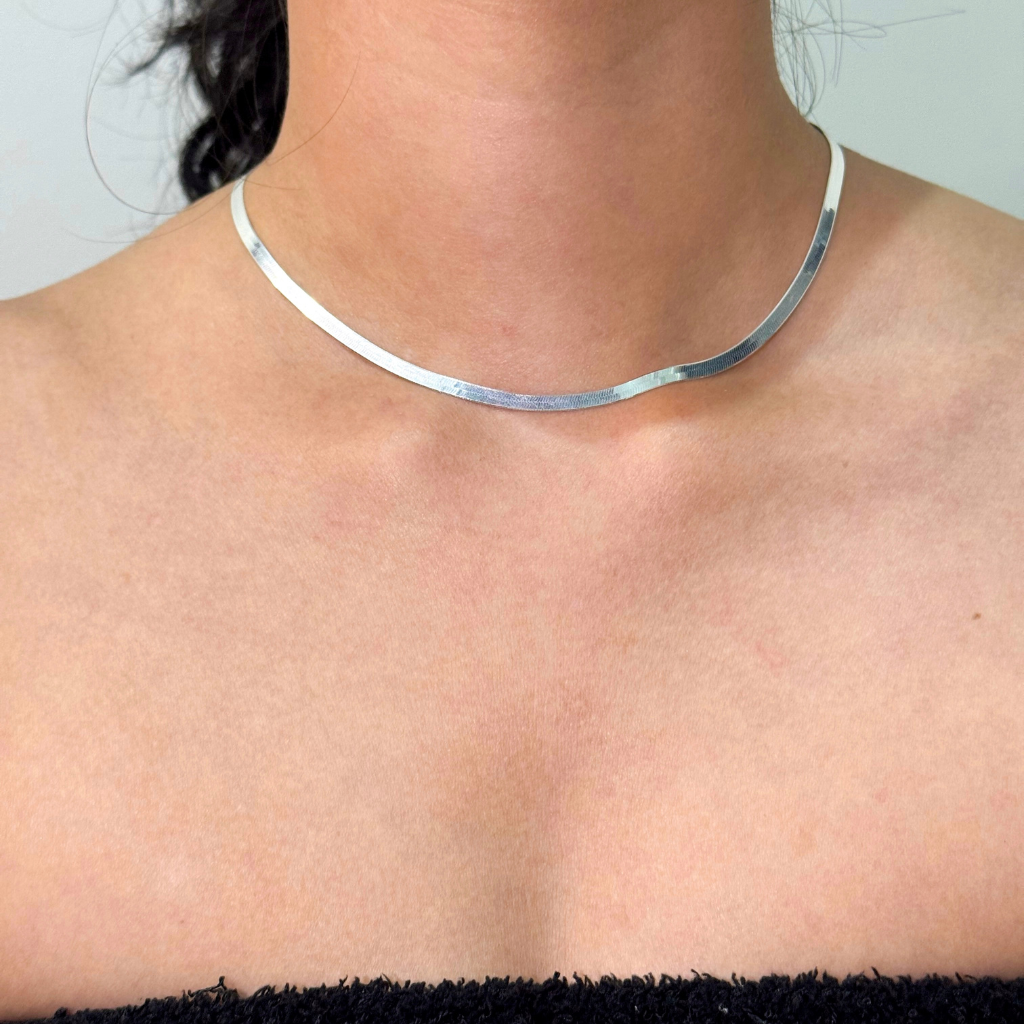 Choker Laminada em Prata 925