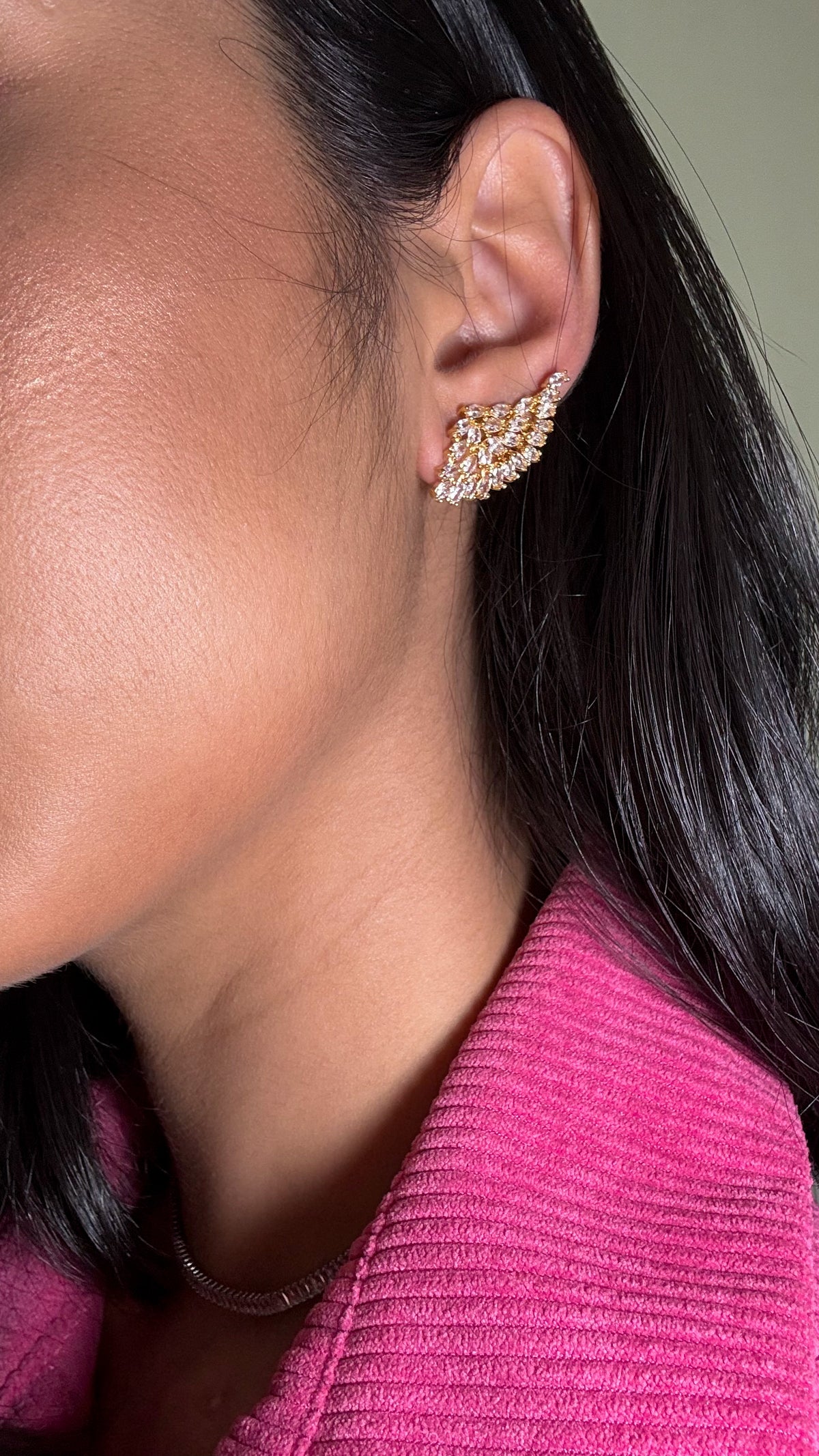 Ear cuff semi joia banho ouro 18k