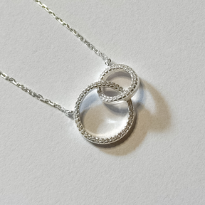 Corrente Argola Elos Cravejado com Zircônia Cristal em Prata 925