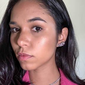 Ear cuff mix gotas ródio branco