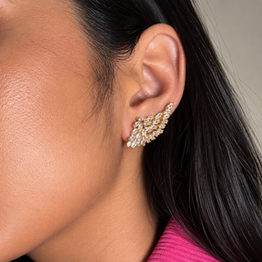 Ear Cuff Zircônias Banhado a Ouro 18k